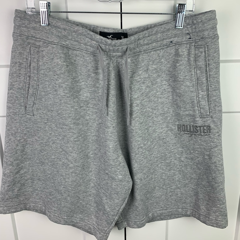 Hollister Men's XL Gray Sweat Shorts Athletic Pockets Y2K Preppy